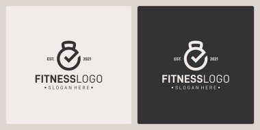 Dambıl logosu şeklinde ve Mark logosunu kontrol et. vektör değeri.