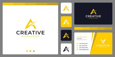  Logo ilk harf A soyut. premium vektörü.