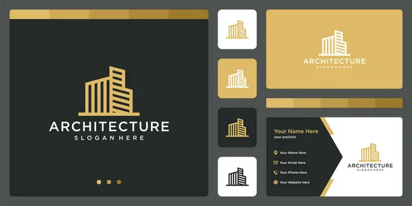 Architektonisches Gebäude Logo Mit Immobilien Logo Design Vorlage Symbole Für — Stockvektor