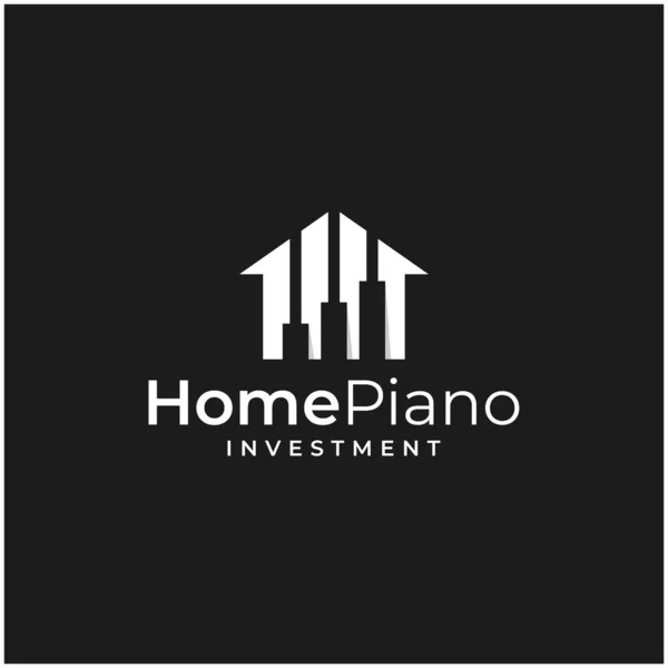 Logo Inspiration Combines Shape House Shape Investment Piano Logo — Stock Vector