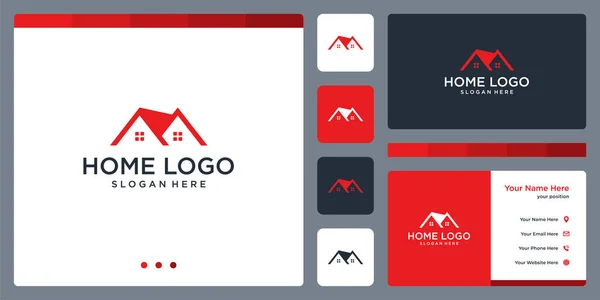 Home Logo Design Inspiração Modelo Cartão Visita — Vetor de Stock
