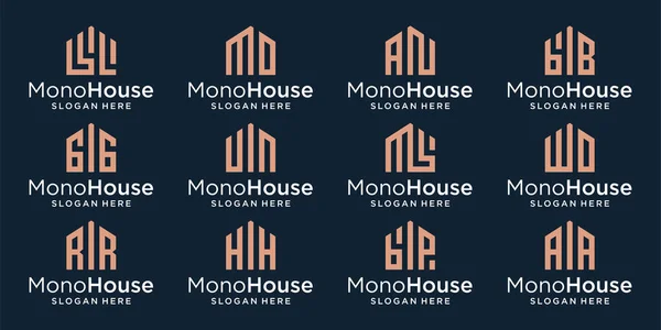 Собрание Логотипов Креативного Домостроения Начальной Буквенной Монограммой Премиальный Вектор — стоковый вектор