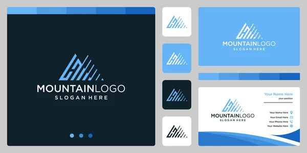 Logo Montagne Créatif Abstrait Avec Lettre Initiale Logo Design Vecteur — Image vectorielle