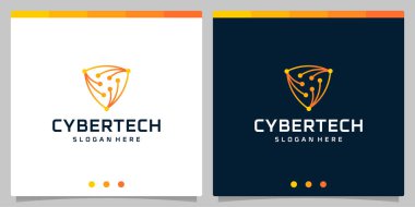 Şablon tasarımı logo siber teknisyeni veya fütüristik teknoloji devre kartı soyut logo şablonu.