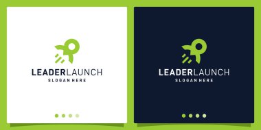 Bir liderin logosu ve fırlatma logosu için ilham kaynağı. premium vektörü