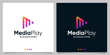 Video logo tasarım şablonlu M harfi. Premium Vektörü