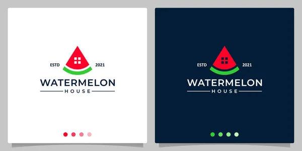 Watermelon House Building Logo Vector Illustration Design — Stock Vector