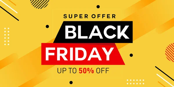 Lettering Black Friday Sale Banner Yellow Background Black Friday Sale — Stock Vector