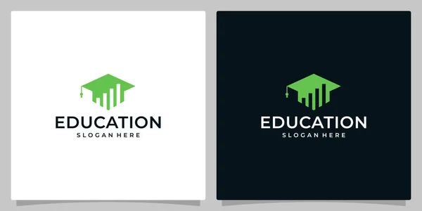 College Graduate Campus Utbildning Logotyp Design Och Investeringar Logotyper Premiumvektor — Stock vektor