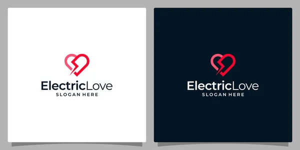 Hjärta Logotyp Och Blixt Design Vektor Illustration — Stock vektor