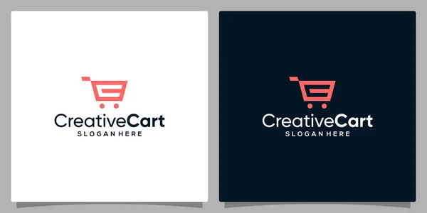 Mall Design Ikon Logotyp Vektor Kundvagn Med Symbol Första Bokstaven — Stock vektor