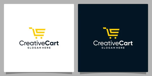 Modelo Ícone Design Logotipo Vetor Carrinho Compras Com Símbolo Letra — Vetor de Stock