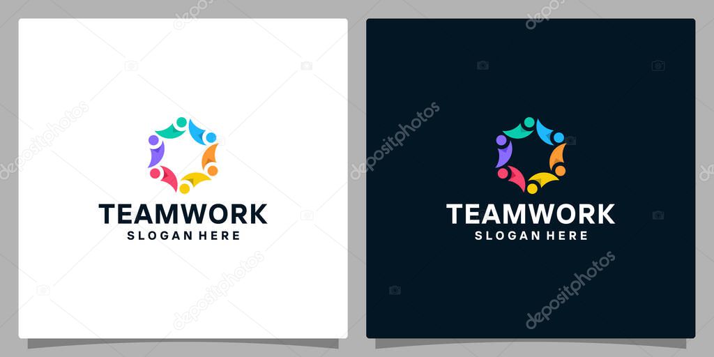 Community Logo Icon Elements Template. Community human Logo template vector. Community health care. Abstract Community logo. Vector Premium