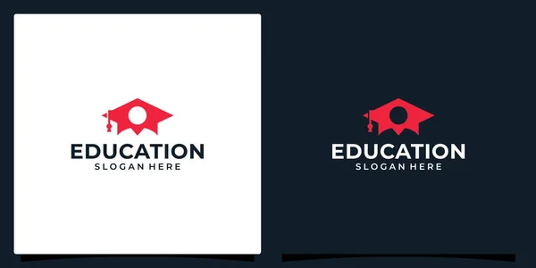 College Graduation Cap Campus Education Logo Design People Students Illustration — 스톡 벡터