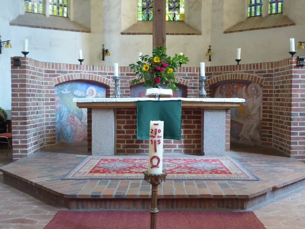 Oltář Zámeckého Kostela Mirow Meklenbursko Přední Pomořansko Německo — Stock fotografie