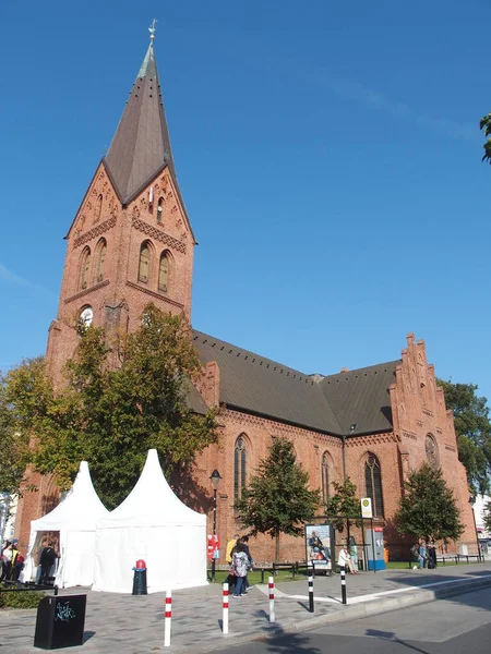 Igreja Evangélica Luterana Warnemuende Mecklemburgo Pomerânia Ocidental Alemanha — Fotografia de Stock