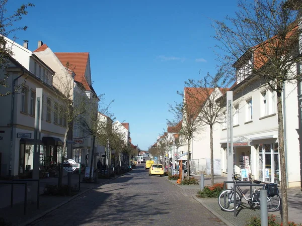 德国梅克伦堡 西波美拉尼亚Neustrelitz的行人专用区 — 图库照片