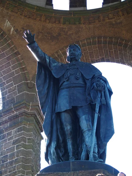 Monumento Kaiser Wilheml Vicino Porta Westfalica Renania Settentrionale Vestfalia Germania — Foto Stock