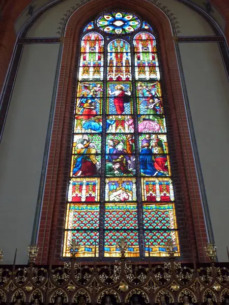 Ventana Este Iglesia Parroquial Marien Guestrow Mecklemburgo Pomerania Occidental Alemania —  Fotos de Stock