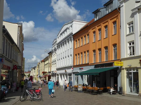 Zona Pedonal Guestrow Mecklenburg Western Pomerania Alemania — Fotografia de Stock