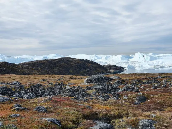 Överväldigande Utsikt Över Kanga Isfjorden Nära Den Tidigare Inuitbosättningen Sermermiut — Stockfoto