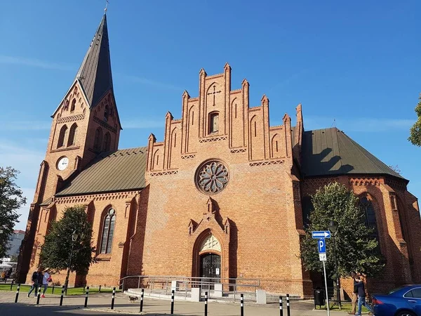 Ευαγγελική Λουθηρανική Εκκλησία Του Warnemuende Μεκλεμβούργο Δυτική Πομερανία Γερμανία — Φωτογραφία Αρχείου