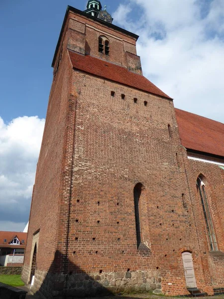 Wieża Kościoła Mariena Wittstock Brandenburgia Niemcy — Zdjęcie stockowe
