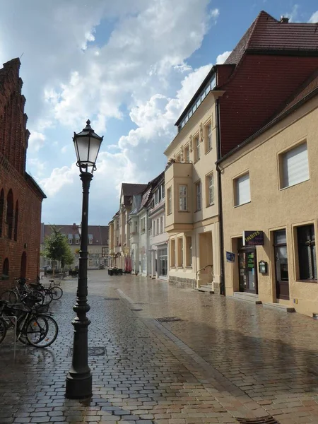 Street Scene Wittstock Szövetségi Állam Brandenburg Németország — Stock Fotó
