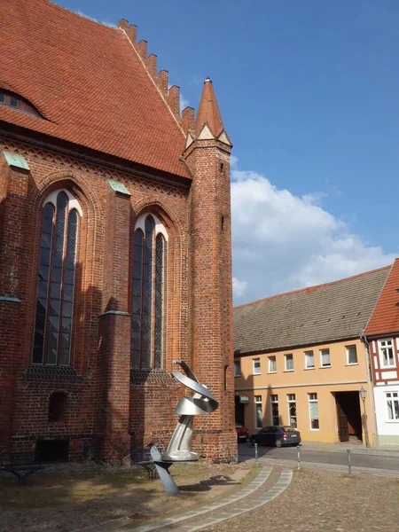 Konstföremål Bredvid Marien Kyrkan Wittstock Federal State Brandenburg Tyskland — Stockfoto