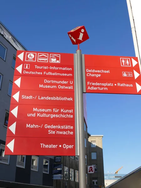 Panneaux Information Sur Les Sites Culturels Touristiques Dortmund Rhénanie Nord — Photo