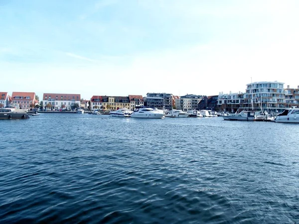 View Mueritz Harbor New Town Waren Mecklenburg Western Pomerania Germany — Stock Photo, Image