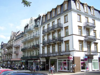Bad Nauheim, Hesse, Almanya 'da sokak sahnesi