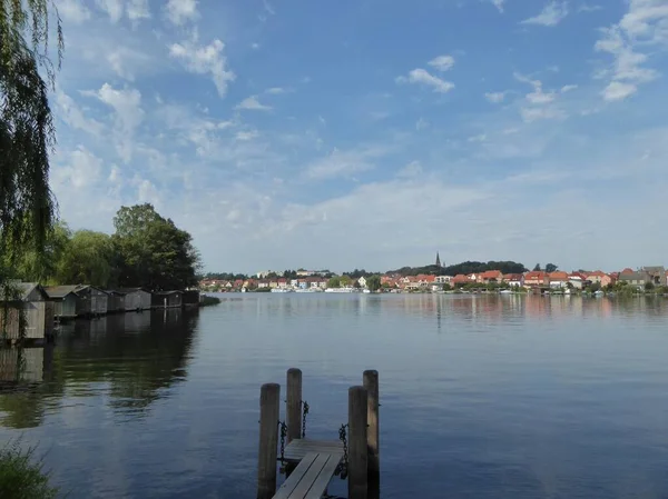 Вид Озеро Малхов Город Малхов Германия — стоковое фото