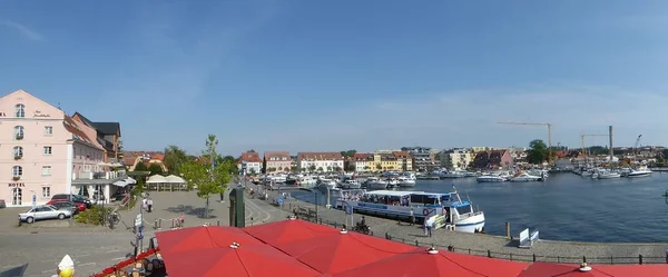 Vista Passeio Marítimo Porto Waren Der Mueritz Mecklemburgo Pomerânia Ocidental — Fotografia de Stock