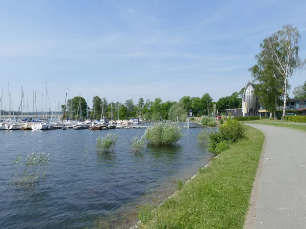 Lakeshore Path Moehne Lake Koerbecke North Rhine Westphalia Germany — Stockfoto