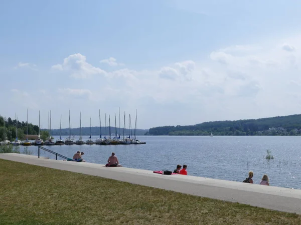 Lakeshore at Moehne Lake in Koerbecke, North Rhine-Westphalia, Germany