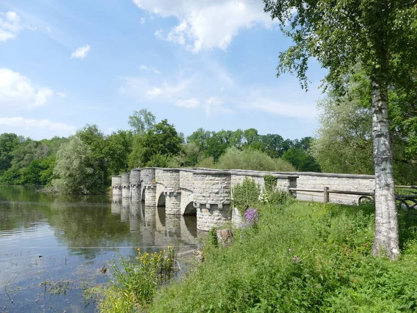 Histórico Kanzelbruecke Puente Del Púlpito Final Del Moehnetalsperre Renania Del —  Fotos de Stock