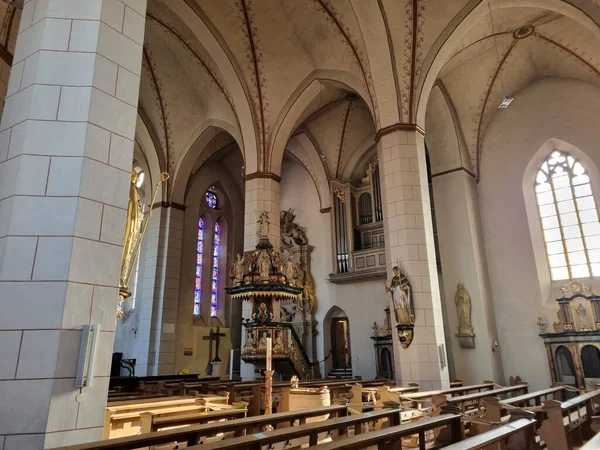 Nave Organ Parish Church Laurentius Arnsberg North Rhine Westphalia Germany — Stock Photo, Image