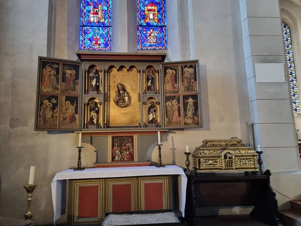 Marienoltář Svatyně Benedicty Von Origny Farním Kostele Laurentiuse Arnsberg Severní — Stock fotografie