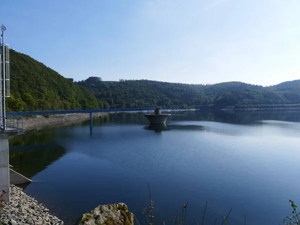 Inundação Lago Bigge Florestas Circundantes Sauerland Renânia Norte Vestefália Alemanha — Fotografia de Stock