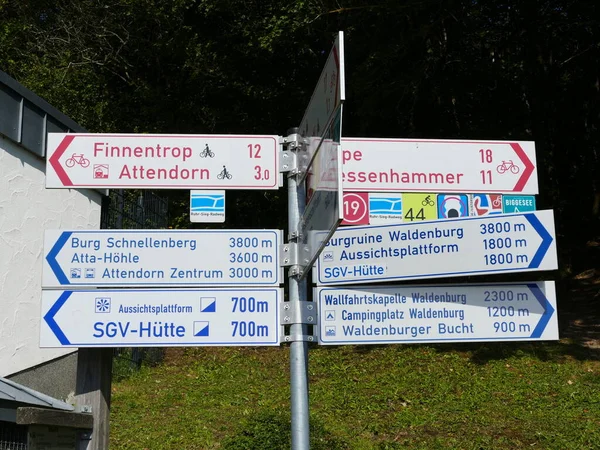 2015 Information Board Visiting Eccuts Biggetalsperre Bigge Lake Area Sauerland — 스톡 사진