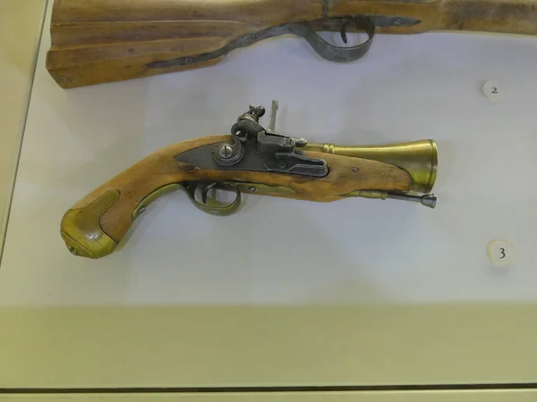 Pistol Ini Dipamerkan Castel Sant Carles Military Museum Palma Mallorca — Stok Foto