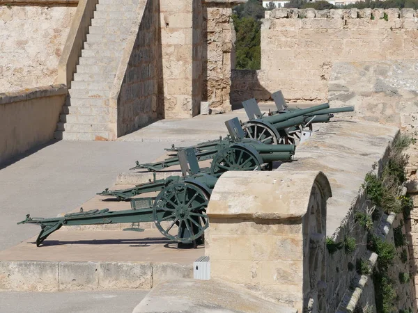 Cannons Rampart Castel Sant Carles Military Museum Palma Mallorca Balearic — Stock Photo, Image