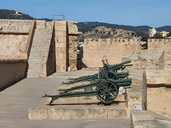 Cannons Rampart Castel Sant Carles Military Museum Palma Mallorca Balearic — Stock Photo, Image
