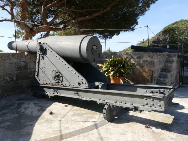 Heavy Cannon Defensive Position Castillo San Carlos Palma Mallorca Balearic — Stock Photo, Image