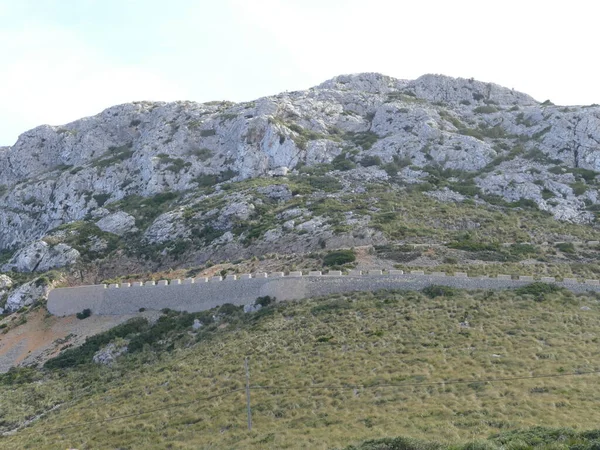 Passez Route Vers Tour Guet Historique Dessus Cap Formentor Majorque — Photo
