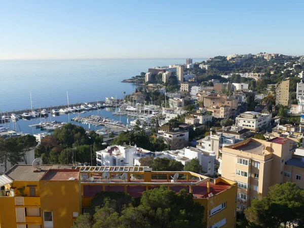 Vista Cala Mayor Maiorca Ilhas Baleares Espanha Deixou Marina — Fotografia de Stock