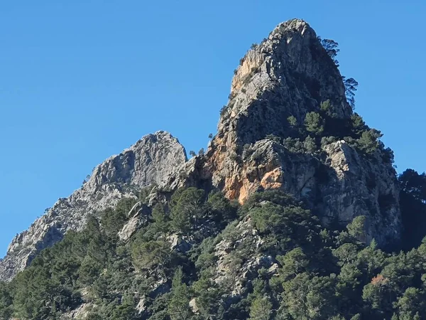 Dos Picos Montanhosos Serra Tramuntana Maiorca Ilhas Baleares Espanha — Fotografia de Stock