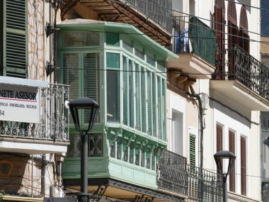 Soller, Mallorca, Balearic Adaları, İspanya 'da bir evin penceresi.