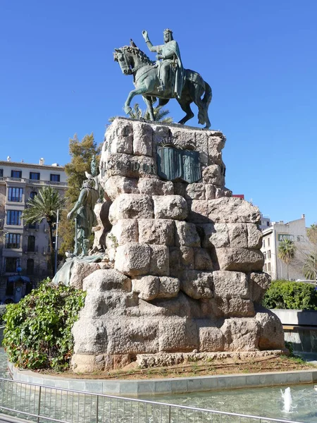 Denkmal Von König Jaume Palma Mallorca Balearen Spanien — Stockfoto